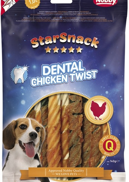 Nobby StarSnack Dental Chicken Twist dentální kuřecí spirály 12,5cm / 140g
