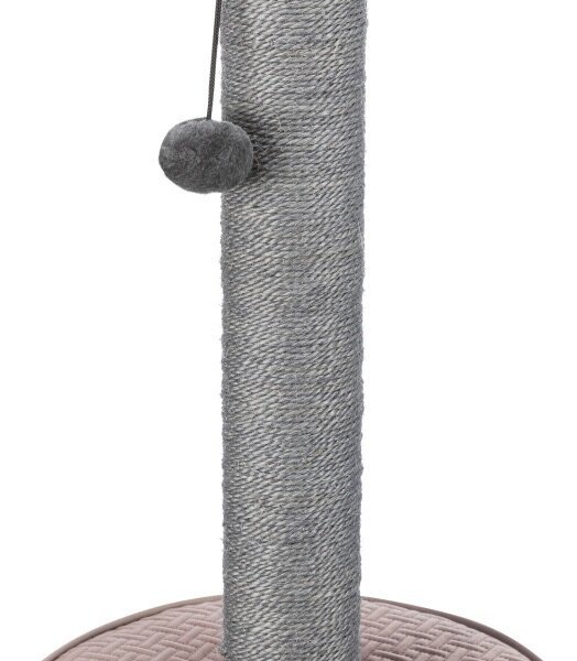 Škrabadlo LIVIA s bambulkou, sloupek 64 cm, starorůžová, sisal/plyš