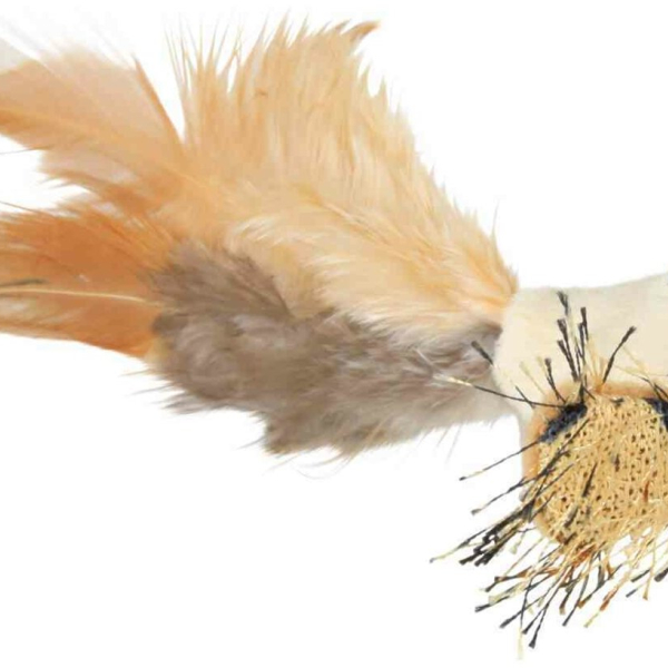 Ptáček s peřím, plyš 8 cm