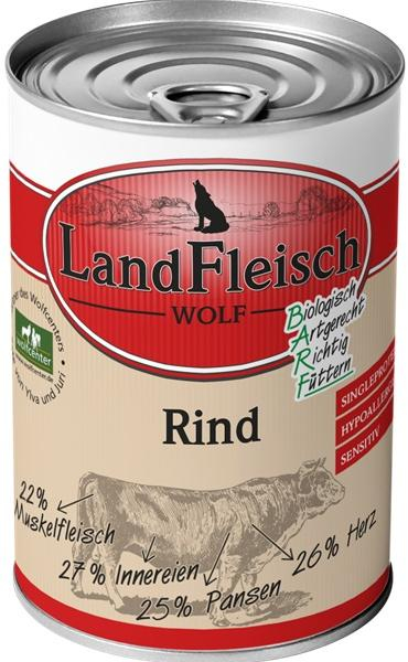 Landfleisch Dog Wolf 100% Hovězí 400g