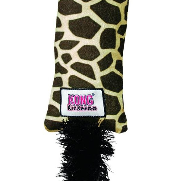 Kong Cat Kickeroo obušek plněný Catnipem 29x9cm žirafa