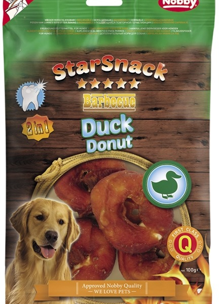 Nobby StarSnack BBQ Duck Donut pamlsky pro psy