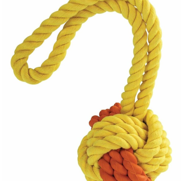 Kombinovaný Monty míč přírodní guma a bavlna s poutkem 31cm HipHop