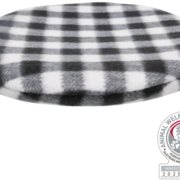 Hřejivý polštářek k nahřátí v mikrovlnné troubě, 26cm, černá/bílá-káro