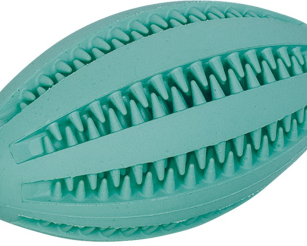 Nobby Dental hračka pro psy gumový míč ragby s mátou 11x6cm