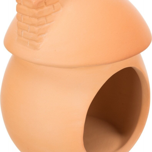 Keramický domek pro myši - hříbek,  ø 11 × 11 cm, terakota