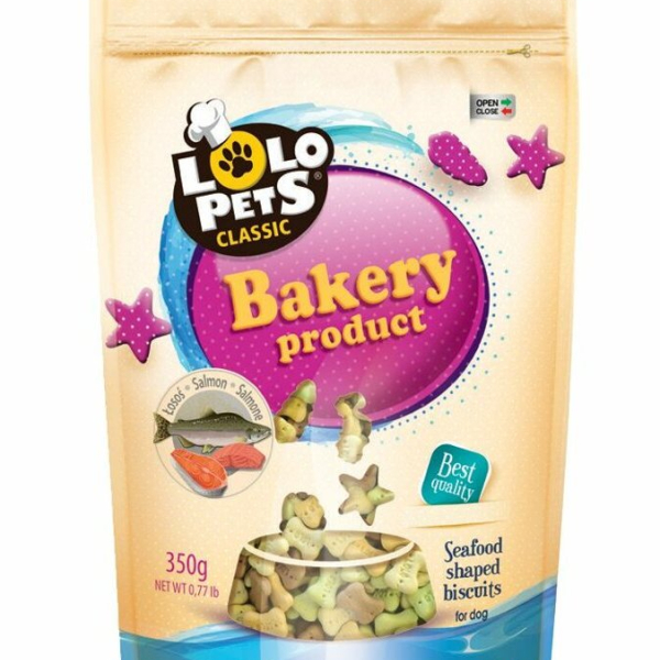 Sušenky KOSTIČKY MOŘSKÉ PLODY s lososem pro psy 350 g