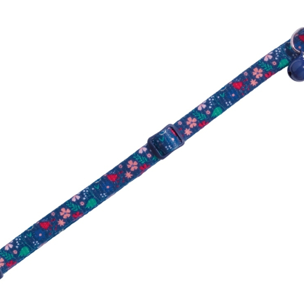 Nobby Flower Dark Blue obojek s rolničkou pro kočky tmavě modrý 1ks