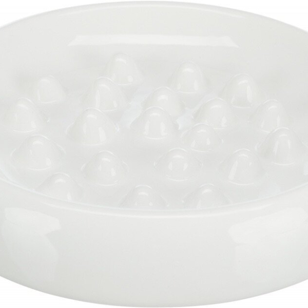Slow Feed, keramická miska k pomalému krmení, 0.25 l/ø 18 cm, bílá