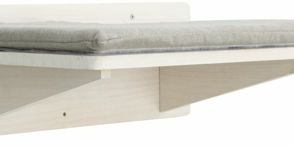 Podesta s polštářem, prvek na stěnu,  50 x 17,5 x 36,5 cm, bílá