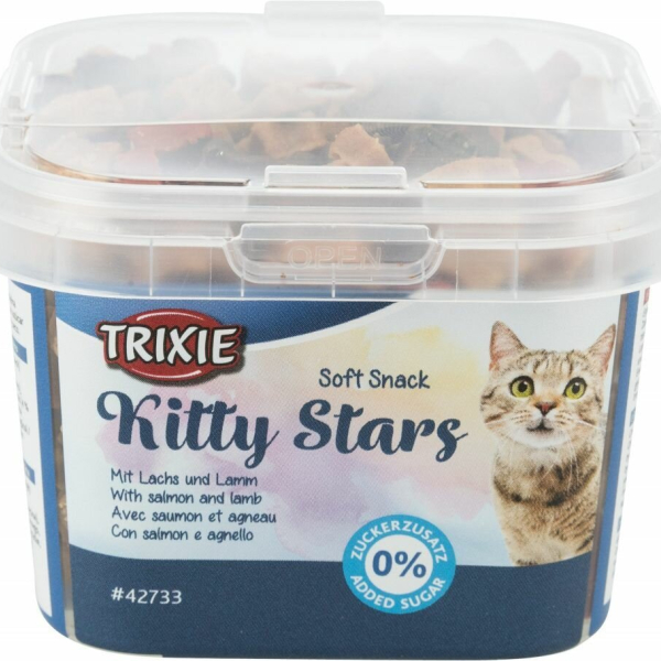 Soft Snack Kitty Stars - hvězdičky losos, jehněčí 140g