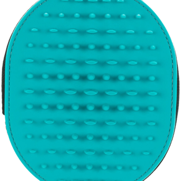 Masážní kartáč, ovál na ruku, polyester/silikon/TPR, 11x14cm