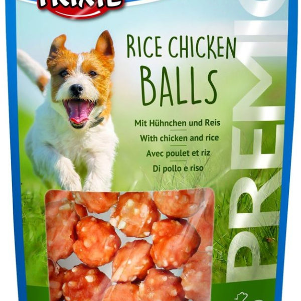 PREMIO Rice Chicken Balls, kuličky s kuřecím a rýží, 80g