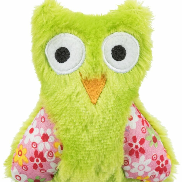 OWL, plyšová sova, hračka pro kočky s katnipem, 11cm