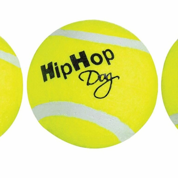 Balení-tenisový míček pískací 5 cm HIPHOP DOG (3 ks v bal.)