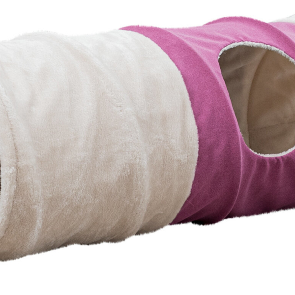 XXL tunel pro kočky, plyšový se šustící fólií, 3 otvory, ø 35 × 115 cm