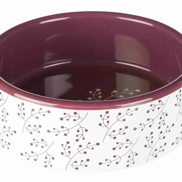 Keramická miska 0,8l/16 cm bílá s motivem rostlin/berry