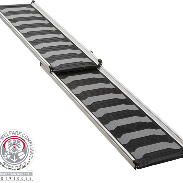 PetWalk teleskopická lávka, 40x120-170cm, 6,2kg, černá/šedá - DOPRODEJ