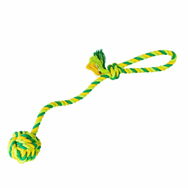 Vrhací lano s míčem HipHop bavlněný 41 cm 85 g limetková, zelená