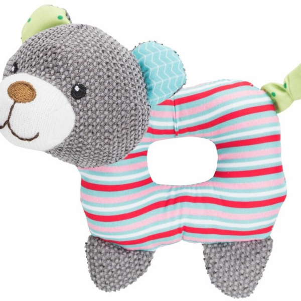 JUNIOR Bear, látkový medvěd pro štěně, se zvukem, 16cm - DOPRODEJ