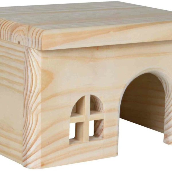 Dř. domek s rovnou střechou pro křečky 15x12x15cm