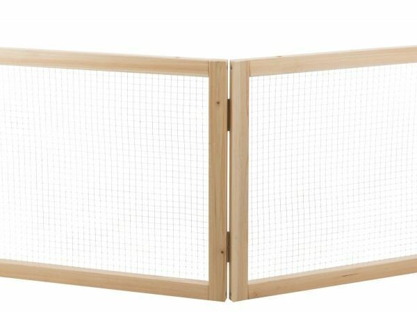 Vnitřní výběh pro zakrslé králíky, 60 - 240 x 50 cm, přírodní dřevo/kov