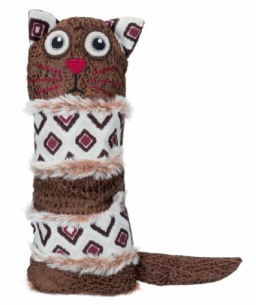Hračka kočka polštářek, látka 24 cm, plněný pohankou - DOPRODEJ