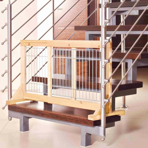 Posuvná bariéra pro štěňata a malé psy 63-108x50x31 cm