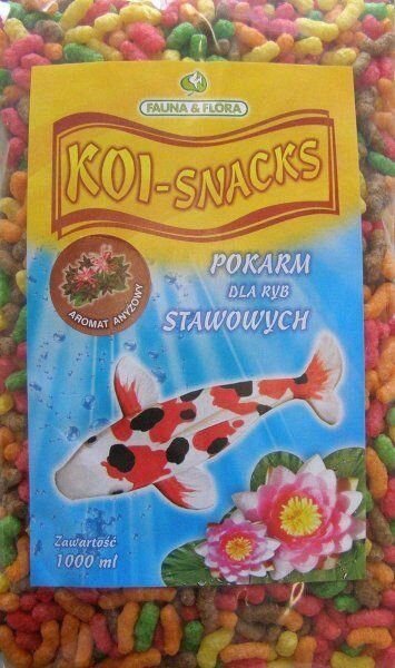 Krmivo MIX válečky pro ryby v zahradním rybníku 1l FAUNA
