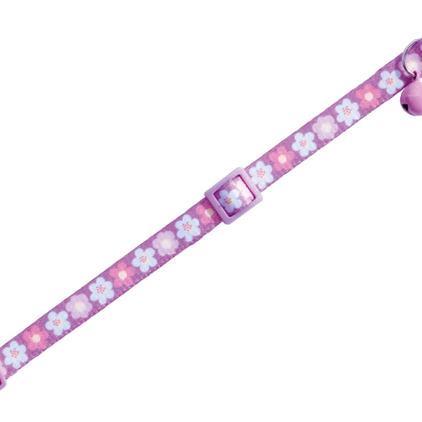 Nobby Flower Lilac obojek s rolničkou pro kočky fialový 1ks