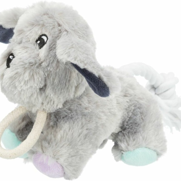 JUNIOR Dog, plyšový pes pro štěně, se zvukem a lanem, 24cm
