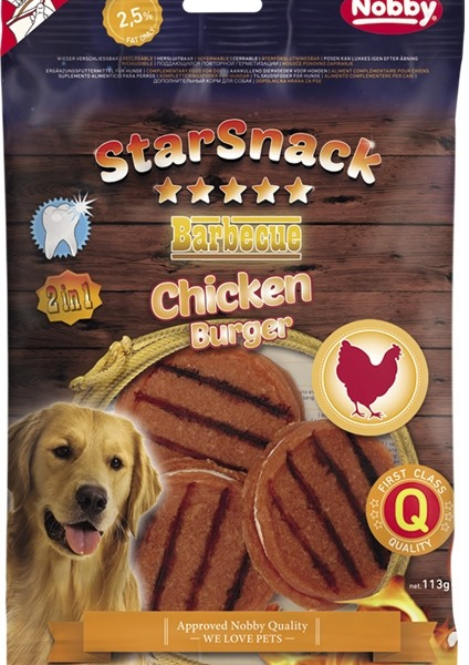 Nobby StarSnack BBQ Chicken Burger pamlsky pro psy 113 g