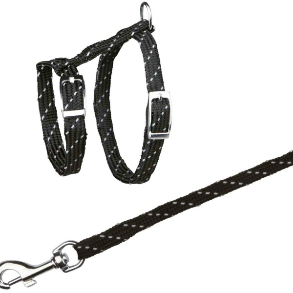 Nylonový postroj reflexní pro koťata, nylon 18-35cm/10mm1,3m