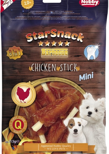 Nobby StarSnack BBQ Chicken Stick Mini kostičky s kuřecím masem 113g