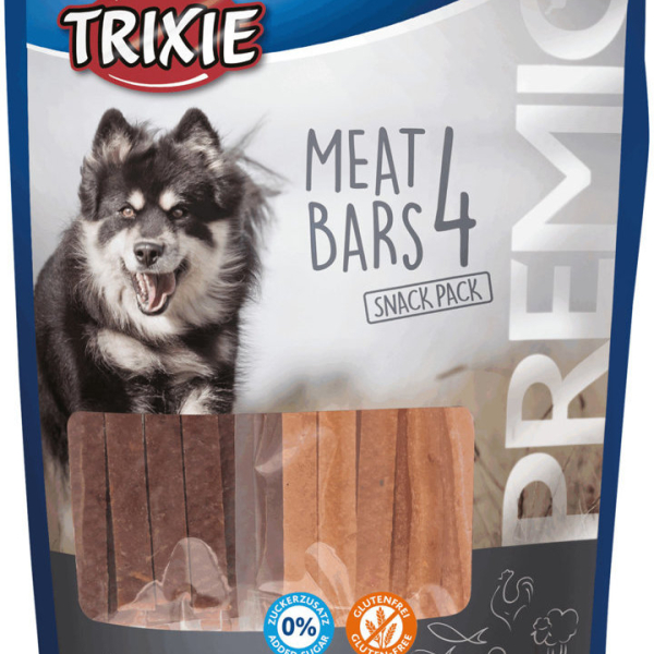 PREMIO 4 Meat Bars - pásky kuřecí, kachna, jehněčí, losos, 4x100g