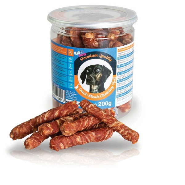 KIDDOG kachní steak na buvolí tyčince - PREMIUM QUALITY 200 g dóza