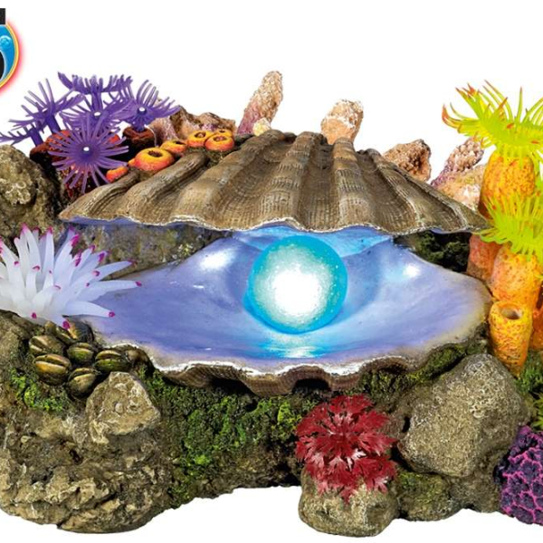 Nobby akvarijní dekorace mušle s LED 21,3 x 14,7 x 10,7 cm