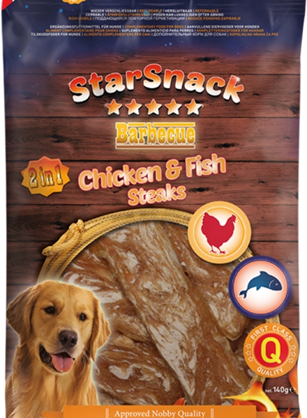 Nobby StarSnack BBQ Chicken, Fish Steak pamlsky 140g