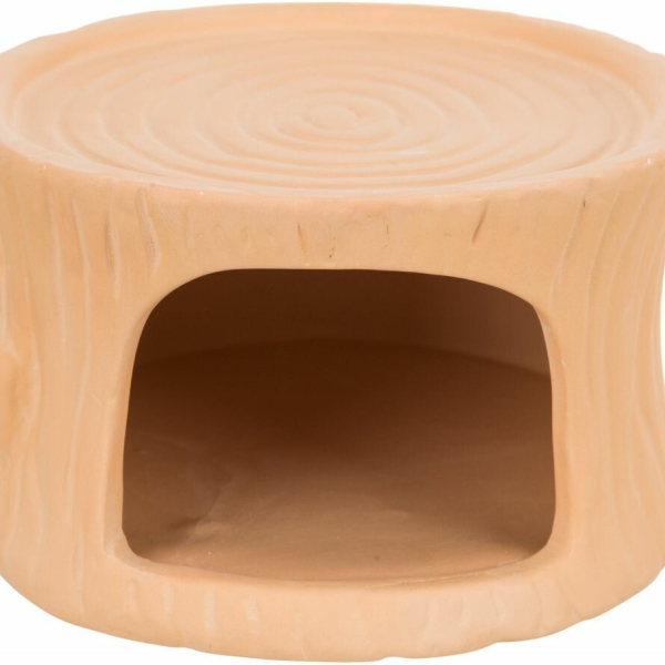 Keramický domek Tree Trunk - pařez, pro křečky,  11 x 6 x 10 cm, terakota