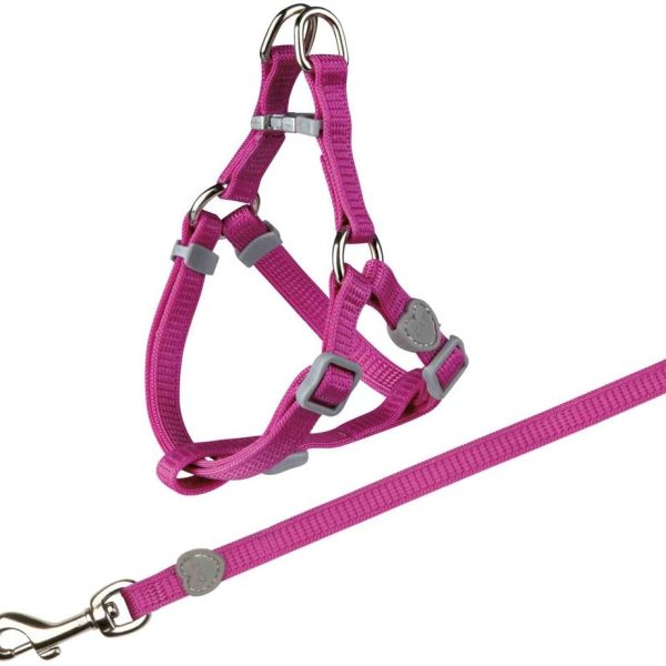 Nylonový postroj s vodítkem pro kočku 26-37cm/10mm, 1,20m