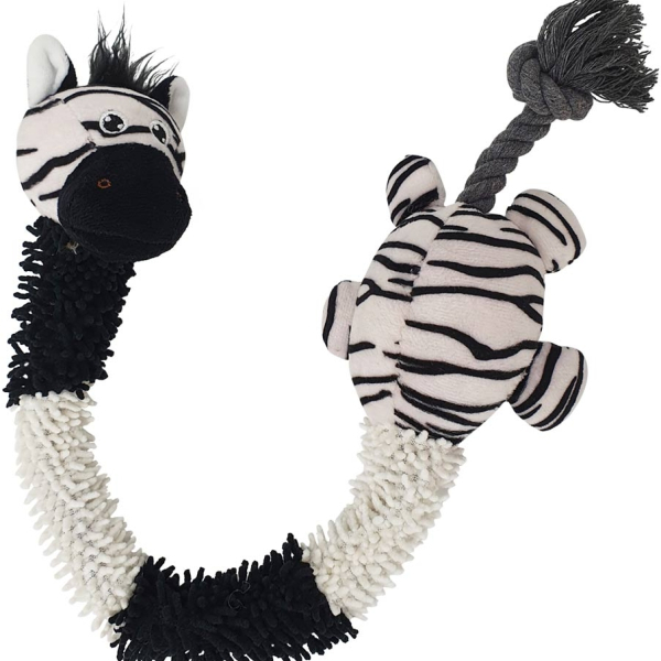 Nobby plyšová hračka pro psy Zebra s lanem 61 cm