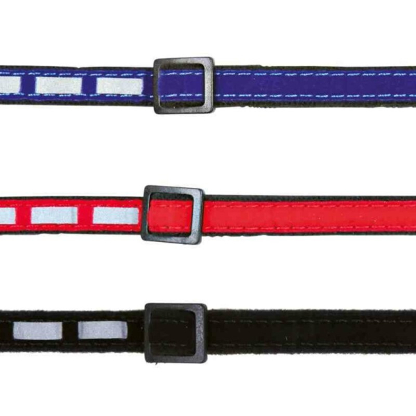 Obojek pro kočku reflexní, sametový 22-36 cm