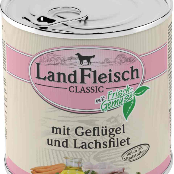 Landfleisch Dog Classic drůběží s lososem