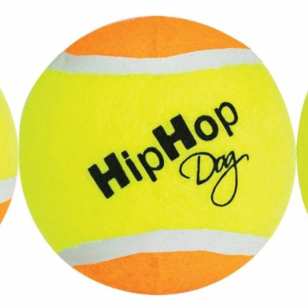 Balení-tenisový míč barevný 6,5 cm HIPHOP DOG (3 ks v bal.)