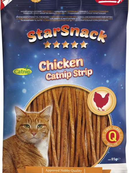 Nobby StarSnack pamlsky pro kočky catnipové proužky 85g