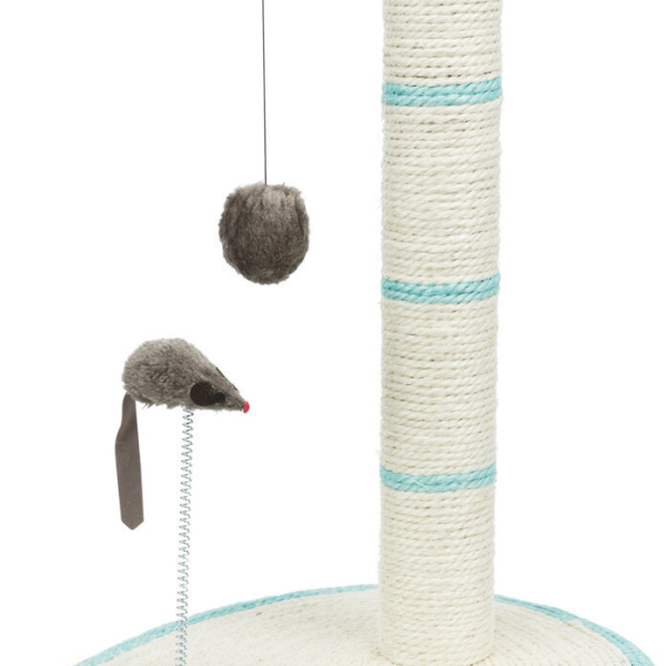 Škrábadlo válec 50cm+míč, myš+pružina na podestě 40x30cm