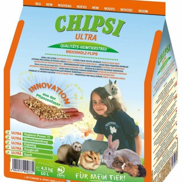 CHIPSI ULTRA jemný granulát, podestýlka pro hlodavce  4,3 kg 10 l