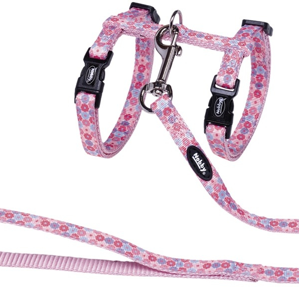 Nobby Flower Pink postroj s vodítkem pro kočky