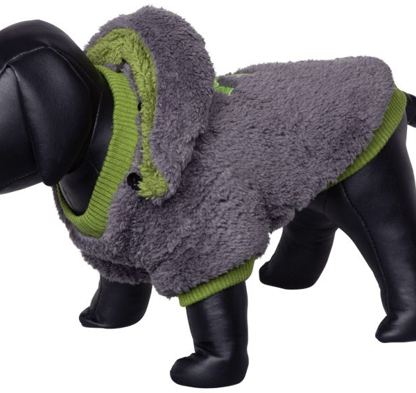 Nobby Teddy oboustranná mikina pro psy s kapucí šedá 29cm