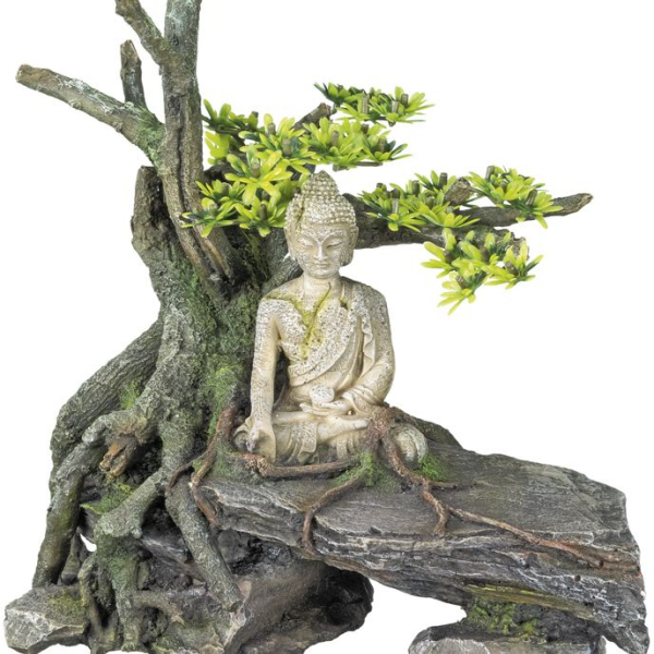 Nobby akvarijní dekorace Buddha se stromem 26,7 x 15 x 27,3 cm